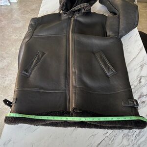 Men's Black Shearling Bomber Jacket